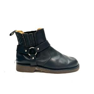 Dr. Martens Black Leather Ankle Boots with Brown Sole